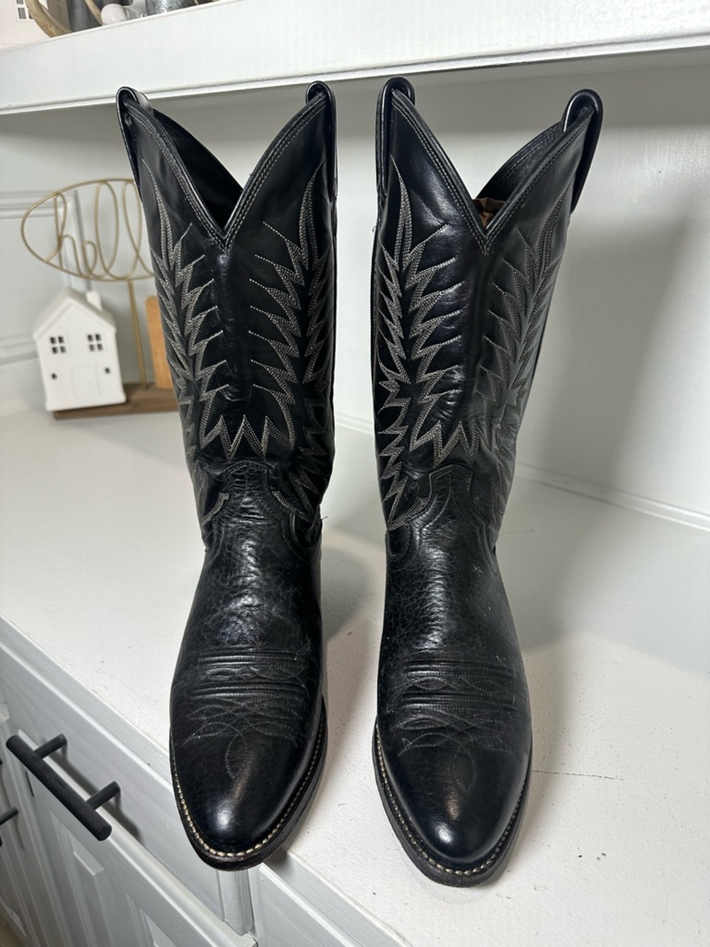 Vintage Dan Post Western Boots Womens 9.5 Brown Leather Cowboy Classic USA - Picture 2 of 9